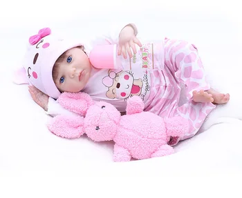 Vroče prodaje 17 Palčni 43 cm Mehke Silikonske Ročno Prerojeni Baby Dekle Lutke Realne Videti Baby Doll Malčka Srčkan Rojstni dan Darilo otrok
