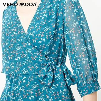 Vero Moda za Ženske Čipke-up V-izrez Cvetlični Šifon Obleko|31917C548