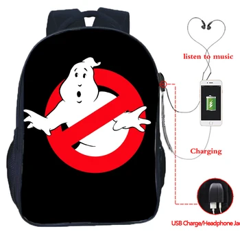 Mochila Novost Smešno Ghostbusters USB Nahrbtnik Moški Ženske Laptop Teen Bookbag Ustvarjalno Šolsko Torbo Fant Dekle USB Charge Potovalna Torba