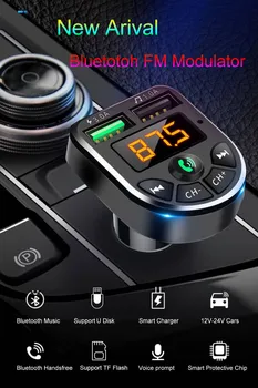 Novi Bluetooth 5.0 FM Oddajnik Komplet MP3 Modulator Predvajalnik, Brezžični Prostoročni Avdio Sprejemnik Dvojni USB Hitro Polnilnik 3.1
