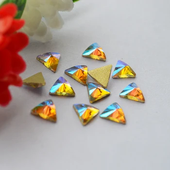 Ne sprotni Popravek Kristalno Okrasnih Trikotnik Flatback Kristali Nail Art Lepila Na Strass 3D Nail Dekoracijo Gems