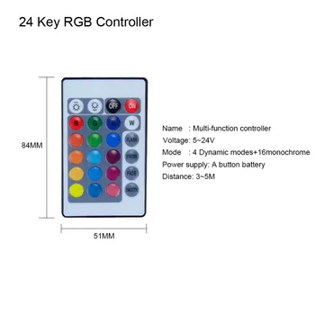 5V USB RGB Krmilnik IR Daljinski 3 17 24 Tipko RGB LED Dimmer 4 Pin Vmesnik Uporablja za 5050 2835 USB LED Trakovi