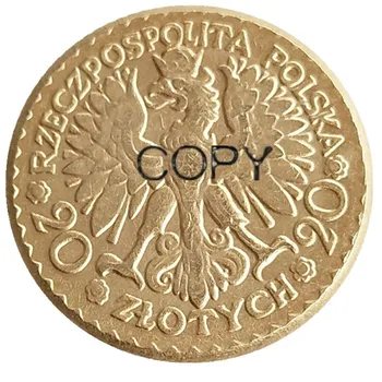 Poljska 20 Zlotych 1925 Pozlačeni Kopija Kovanca