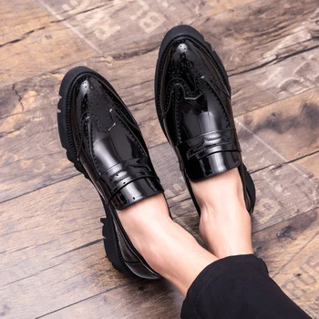 Moški čevlji priložnostne naravnega usnja loafers moški udobno blagovne znamke mens formalnih brez lacesSpring in Jeseni 2019Fashion loafers
