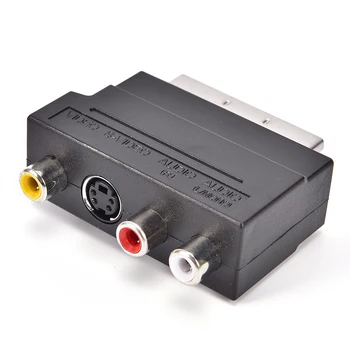 RGB Scart na 3 21 pin RCA, S-Video, Composite Adapter RCA SVHS S-Video, AV in TV Avdio Video DVD Snemalnik TV Televizijske Projektor