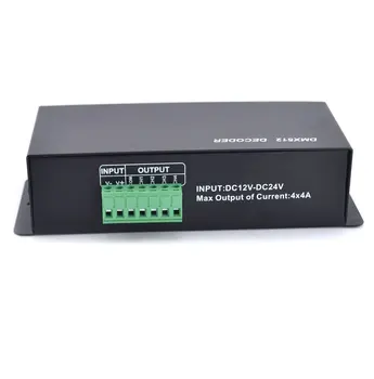 4CH DC12-24V RGBW DMX 512 Dekoder led krmilnik za RGB LED DMX512 dekoder 4 Channel (kanal) * 8A za LED Trak Svetlobe