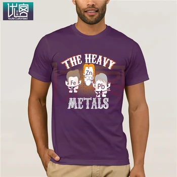 Težke Kovine Smešno Kemija Elementov Rock T-Shirt Periodnega Rock Roll Biologijo Tee Odraslih T-Shirt Letnik Posadke Vratu