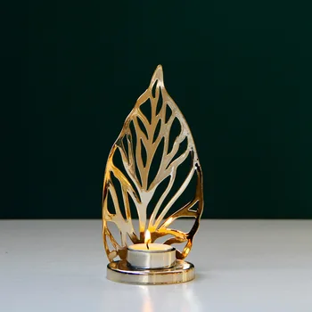 Ustvarjalne zlati vejice pav zaslon kovinski svečnik tabela dekoracijo Arabskem slogu kandelaber
