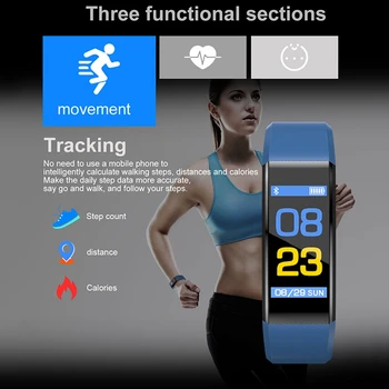 ID115 Plus Watch Pametna Zapestnica Šport Nepremočljiva Krvni Tlak Fitnes Tracker Srčnega utripa Manšeta Za iPhone XS MAX