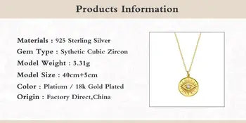 GS 925 Sterling Srebro Oči Štuk Ogrlica Osebnost Leta 2020 Moda Diamantna Ogrlica Fine Jelwel Pribor Za Udejstvovanje