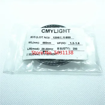 50PCS 1206 850NM (28-30mW) 940NM (18-20mW) SMD LED 3216 IR Led 20mA 1.3-1.5 v 3.2*1.6 mm Infrardeče svetleče LED cree led COB čip