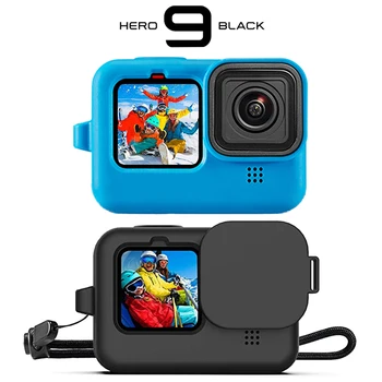 Zaščitna Silikonsko Ohišje za GoPro Hero 9 Črno Kaljeno Steklo Screen Protector Film Objektiva Kritje za Go Pro 9 Pribor