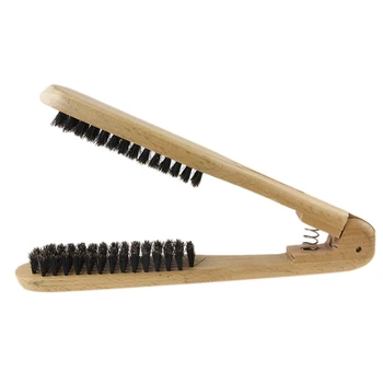 Lesene V Tip sredstvo za ravnanje Las Glavnik Anti-Static Double Ščetke DIY Frizerski Styling Orodja Hairbrush