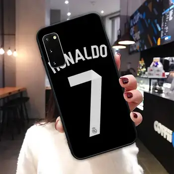 Cristiano Ronaldo CR7 mehko črno telefon primeru funda za Samsung galaxy s6 s7 rob s8 s9 s10 s10 lite s20 ULTRA plus primerih