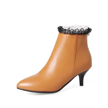 MEMUNIA 2020 novi škornji sladko ruffles moda opozoril toe čevlji jeseni, pozimi ženske škornji velika velikost 32-47
