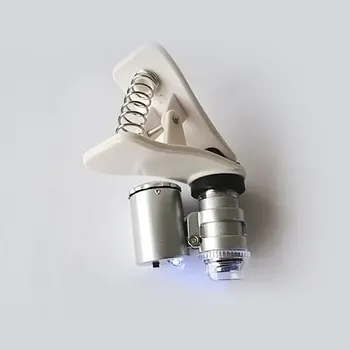 60x Univerzalni Mobilni Telefon Žep Mikroskopom Osvetljeni Lupo s svetilko in Posnetek za iphone