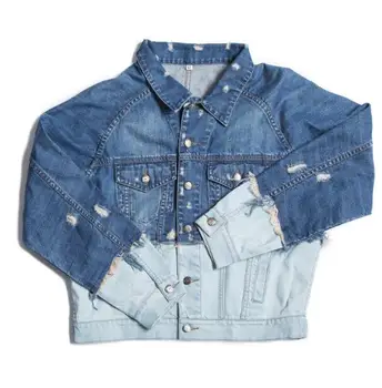 Jeansa za moške dolge rokave 18 pomlad novo korejska različica trendy bf slog mozaik jakna