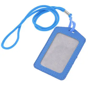 Modra Umetno Usnje Navpično ID Značko za Kartico sim w Najlon Vratu Traku