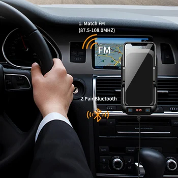 Bluetooth, FM Oddajnik za Avto Zraka Vent Nosilec za Telefon, Hands-Free (prostoročni Avtomobilski Radijski Sprejemnik MP3 Predvajalnik
