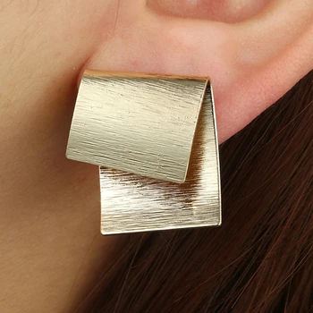 Preproste Zasnove, Prvotno Barvo Stud Uhani Za Stud, Za Ženske Zlato Nakit Klasičnih Minimalističen Zložljive Nepravilne Geometrijske Earri