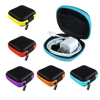 Prenosni Mini Elektronskih Vrečko Zadrgo Slušalke Polje in-ear Slušalke Primerih EVA Kvadratnih Čepkov Slušalke Nosite Digitalni Vrečko