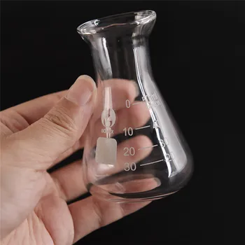 Bučka Erlenmeyer prozornega Stekla Široko Trikotnik Stekleno Bučko 50 ml Erlenmajerico Labratory Oprema