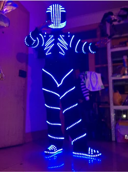 DHL brezplačna dostava LED Kostum Obleko Praznično Stranka Dobave Svetlobna Žareče Ustreza Stopnji Uspešnosti Oblačila stranka ponudbe