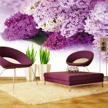 Trgovina purple cvet zidana 3d photo freske 3d stenske freske ozadje TV, kavč entranceway cvet freske za dnevno sobo
