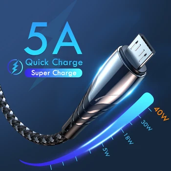 5A USB Tip C Kabel Micro USB Hitro Polnjenje Mobilnega Telefona Android Polnilnik Tipa C Žice Kabel Za Samsung S10 Huawei P30 pro Xiaomi