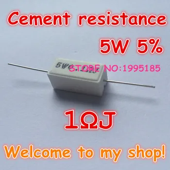 10pcs/veliko 5W 5% 1R J 1.0 R 1.0 Ohm Keramični Cementa Moč Upor