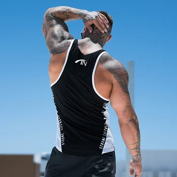 Moški Bodybuilding Vrhovi Tank Telovadnici KRATKI Fitnes Bombaž majica brez Rokavov, ki Teče Oblačila Stringer Singletnega Moški Poletje Priložnostne
