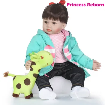 58 cm High-end vinil silikonski prerojeni malčki punčko igrača dolge lase malčka novorojenčka dekle dojenčki princesa lutka rojstni dan igra hiša igrača