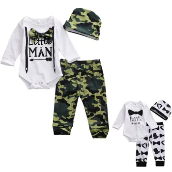 PUDCOCO Mali Človek Malčke Baby Boy Obleko z Dolgimi Rokavi Pismo Tiskanja Romper Jumpsuit Vrh + Hlače Oblačila Nastavite 0-18 M
