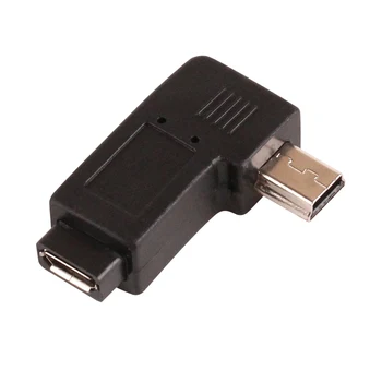 ZJT17 USB Mikro 5Pin Ženski Mini 5Pin Male 90 Stopinj v desno Adapter Pretvornik 100 kozarcev/veliko