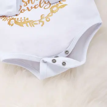 Novorojenega Dojenčka Baby Girl Obleke, Kompleti Moda Pismo Natisnjeno Romper Vrhovi Hlače Glavo 3PCS Moda Obleko Oblačila 0-18 M