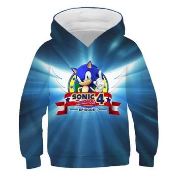 4-14Years 2020 Jeseni, Pozimi Otroci Sonic Hedgehog hoodies Otroci Hooded Suknjič Fantje Vrhnja oblačila modni risanka Oblačila, 4-14T