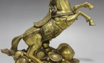 Kitajski folk Fengshui baker Medenina Konj Denar, Bogastvo YuanBao Konj srečen Kip
