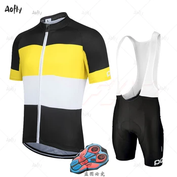 AF človek je kratek sleeve kolesarjenje jersey določa MTB Kolo Oblačila Hitro sušenje Ropa Ciclismo Maillot 9D gel blazinico bib hlače kolo majica