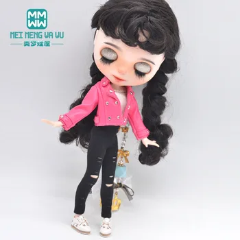 Blyth lutka obleko Miniskirt, usnjena jakna, visoke pete za 28-30 cm Azone OB pribor dekle darilo igrača