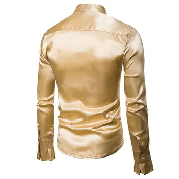Yufeiyan 2019 Stranka Dolge Rokave Obleko Srajco za Moške Zlato Srajce Moške Priložnostne Kažejo, Poroka Socialni Luksuz Mens Majice z Dolgimi Rokavi