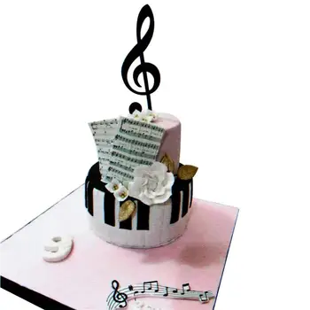 10PCS Peko Reliefi Plesni Glasbi Simbol Temo Cookie Cake Rezanje Plesni Upoštevajte, Fondat Torto Žigosanje DIY Peko Dekoracijo Orodje