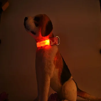 Camo LED Polnjenje Reflektivni Ljubljenčka Psa Ovratnice Nastavljiv Najlon Noctilucent Bling Pes Ogrlica Choker Hišne živali, Pes, Kuža Vratu Obroč Darilo