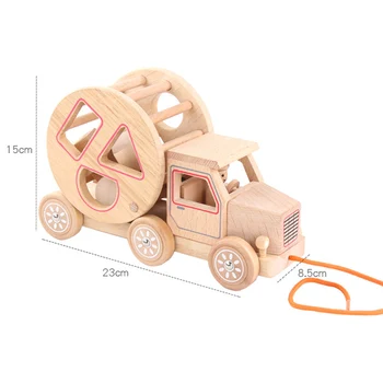 Lesene Pull Skupaj Avto Geometrijske Oblike Ujemanja Gradnik Izobraževanje Otroci Igrače