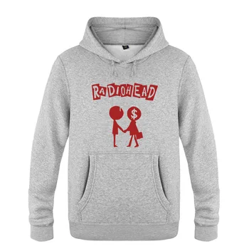 Mens Hoodies Glasba Rock Radiohead Natisnjeni Moški pulover s kapuco Runo Dolgimi Rokavi Moški Majica Skate Hip Hop Puloverju Prevelik Plašč