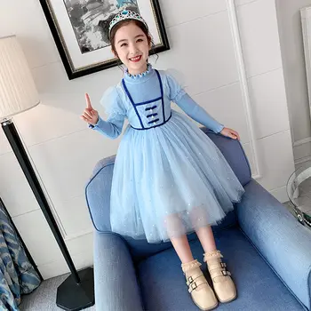 Otroci, ki so Znane blagovne Znamke Načrt Obleko Za Deklice, do leta 2020 Luksuzni Princesa Pleteni Pulover Obleko Visoke Kakovosti Jeseni Baby Girl Obleke 4-13Y