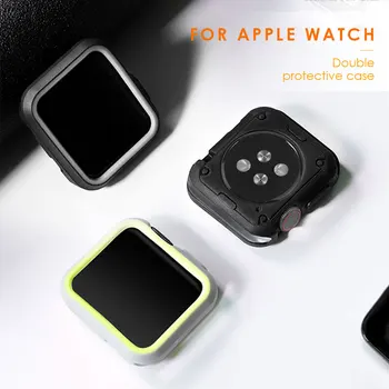 Silikonski Watch Primeru za Apple Gledati Serije 4/3/2/1 Polno Zaščitnik Nepremočljiva Anti-knock Odbijača Za iWatch 40 mm 44 mm 38 mm 42mm