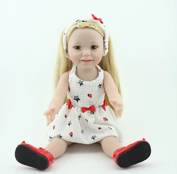 18 inch Dekleta lutka polno vinil bebe prerojeni Ameriški novorojenčka Otroške igrače obleko gor princesa lutka darilo