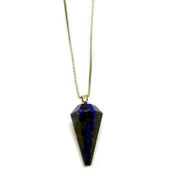 Naravni kamen ametist obesek heksagonalna lapis lazuli obesek nakit, izdelava DIY ogrlica pulover verige nakit dodatki