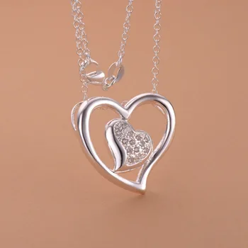 Očarljivo srce ljubezni, posrebreni Ogrlica Novo Prodaje srebrne ogrlice & obeski /IHXACNFY GBDUPSTB