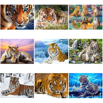 DIY 5D Diamond Slikarstvo Tiger Diamond Vezenje Živali Navzkrižno Šiv Celoten Krog Vaja Okrasnih Ročno Umetnost Doma Dekor Darilo